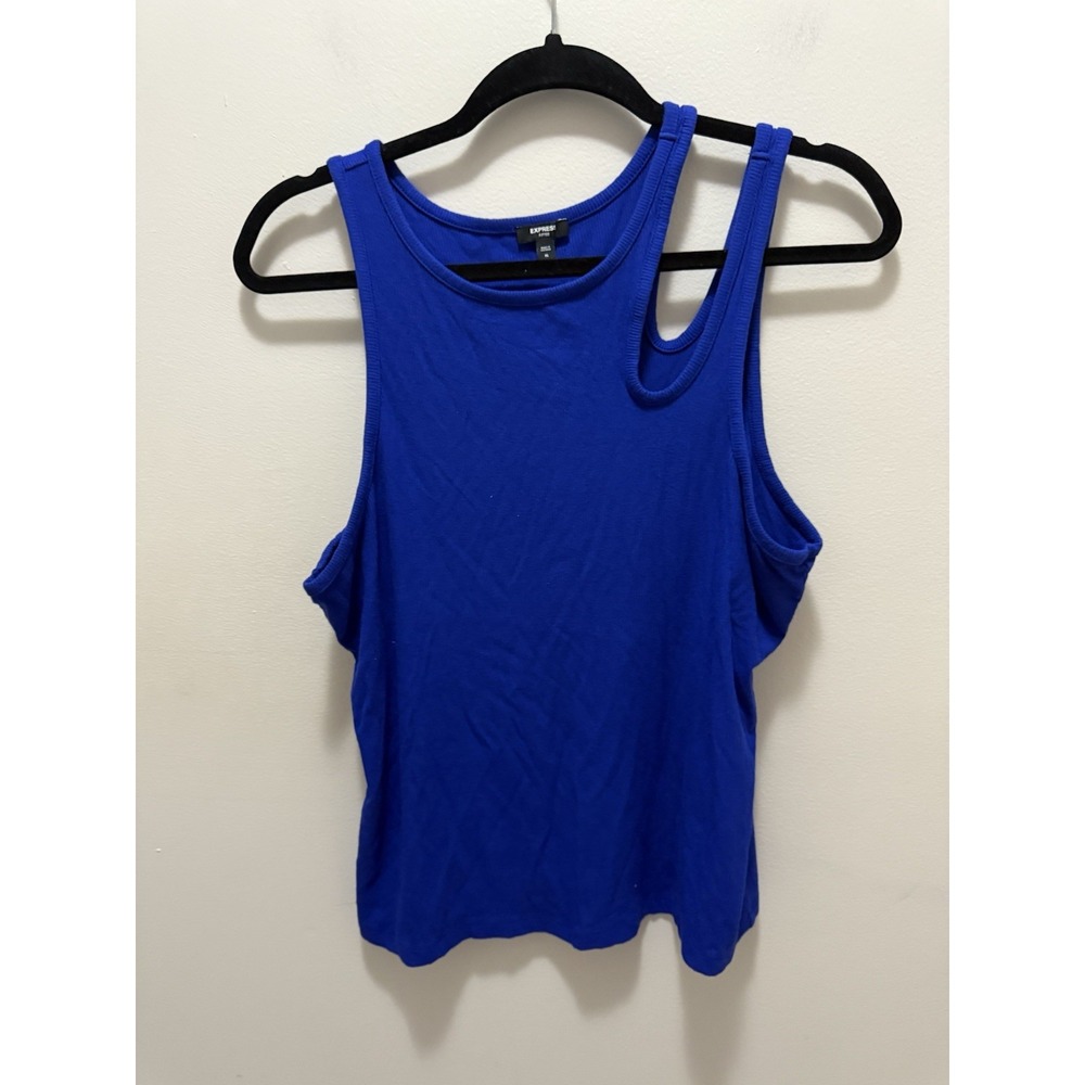 Express Fitted Royal Blue‎ Cutout Tank Top – Size XL – Ribbed Stretch Sleeveless